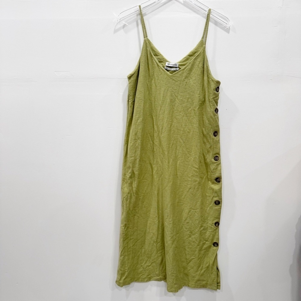 Urban Outfitters Avacado Midi Slip Dress Cotton Side Buttons Medium